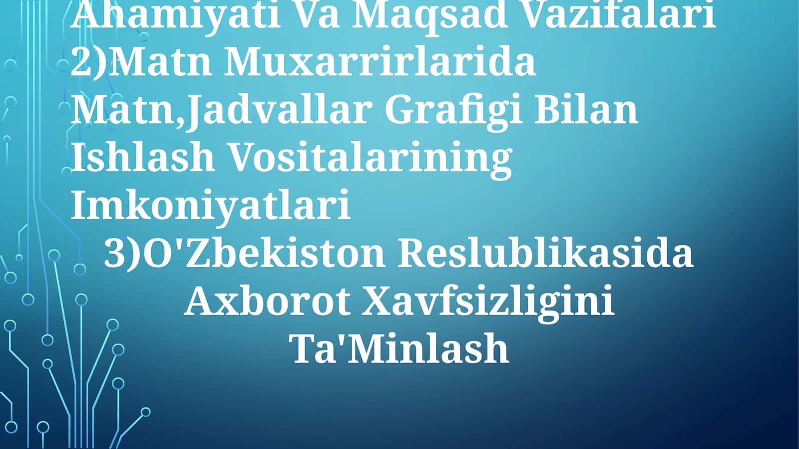 Iakt Tizimlari Fanining Ahamiyati Va Maqsad Vazifalari