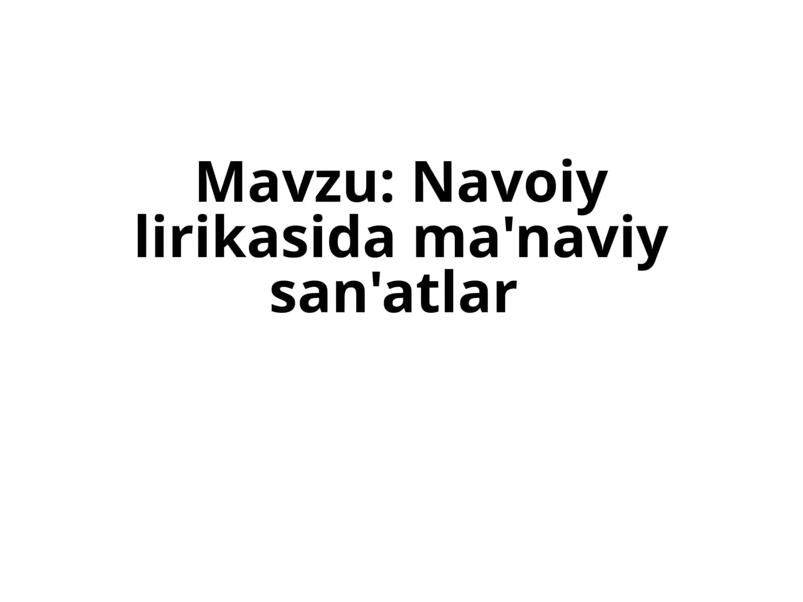 Navoiy lirikasida ma'naviy san'atlar