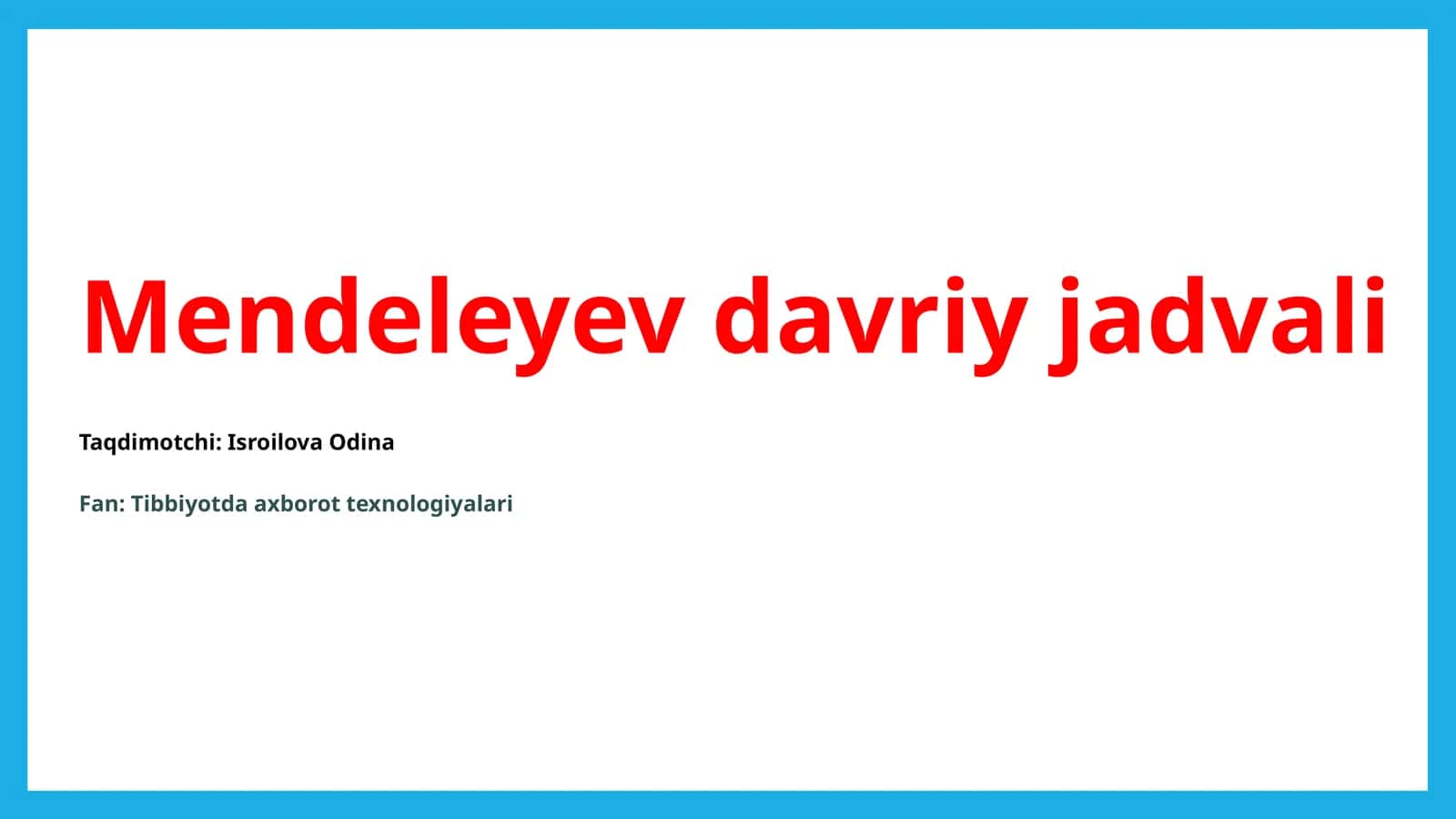 Mendeleyev davriy jadvali