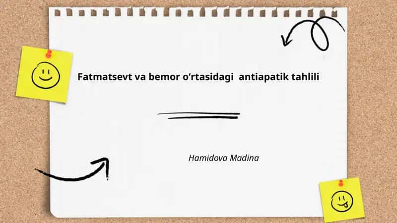 Farmatsevt va bemor oʻrtasidagi antiapatik tahlili