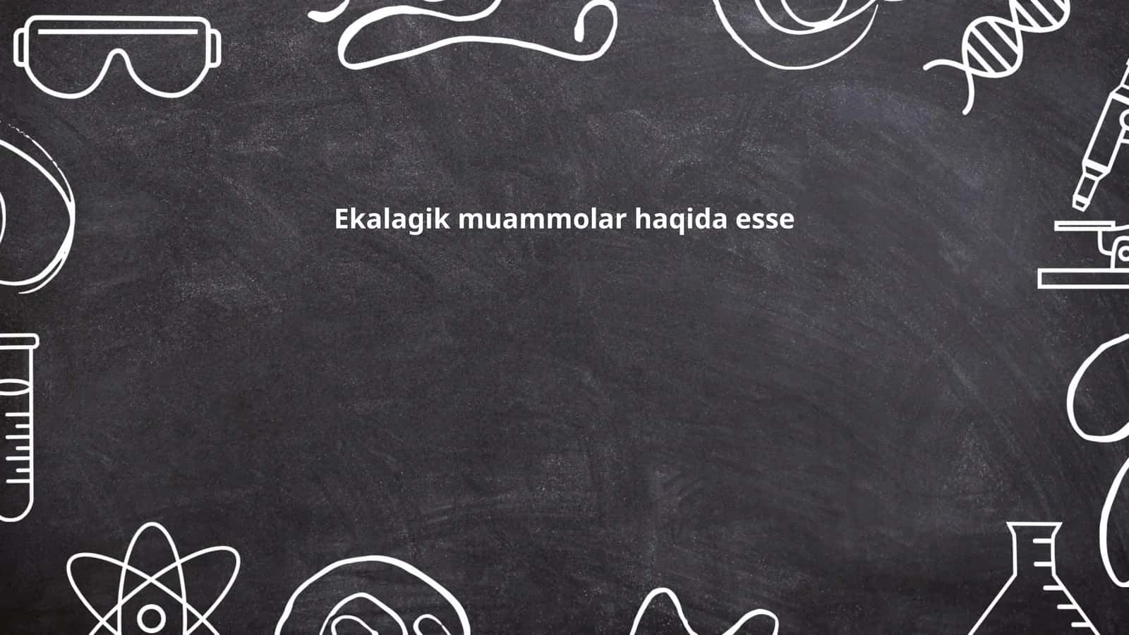Ekalagik muammolar haqida esse