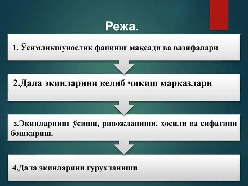 Ўсимликшунослик фанининг мақсади