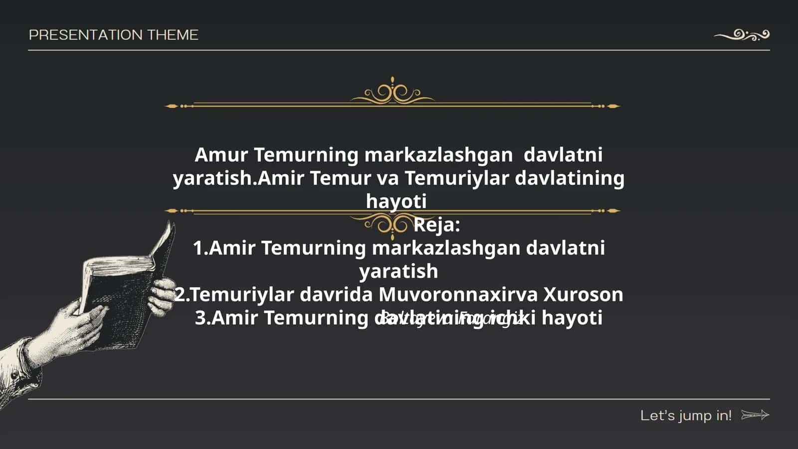 Amur Temurning markazlashgan davlatni yaratish