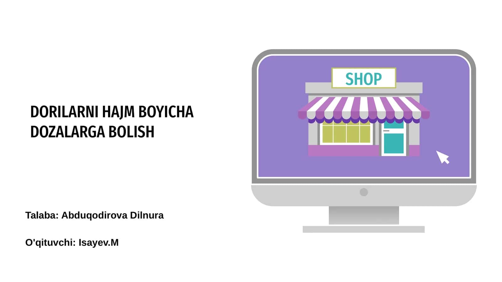 Dorilarni Hajm Boyicha Dozalarga Bolish