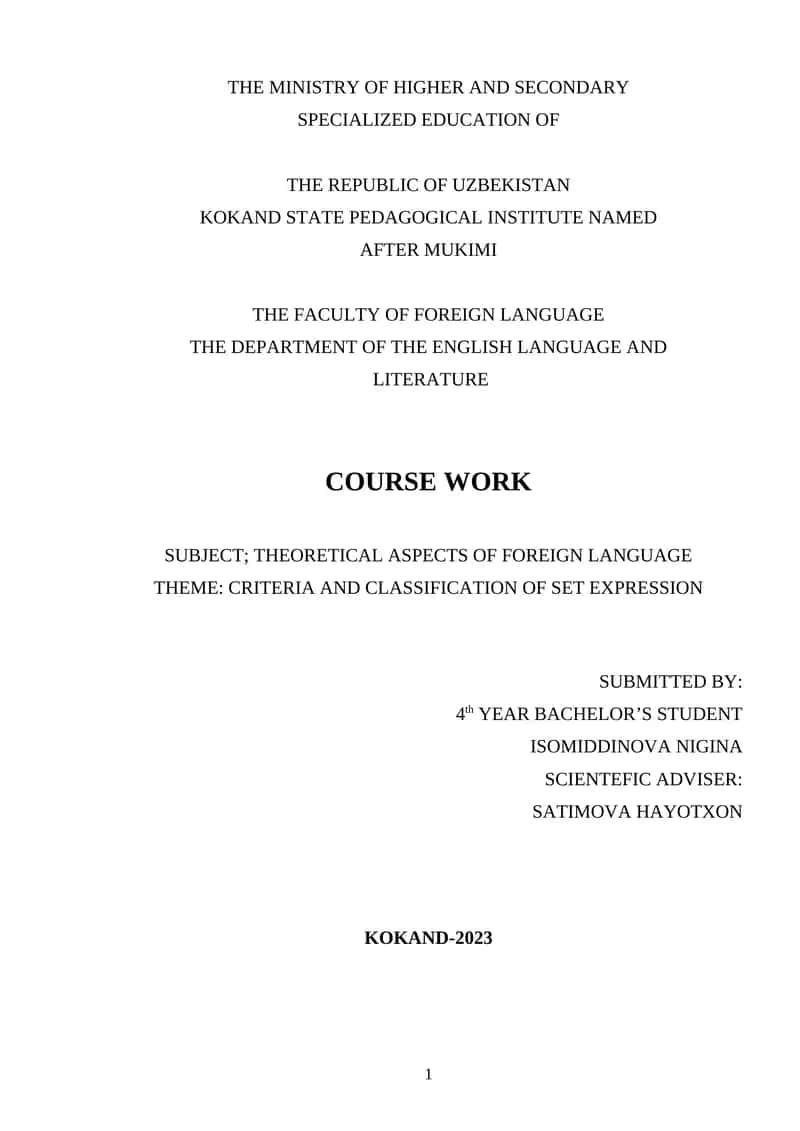 THEORETICAL ASPECTS OF FOREIGN LANGUAGE