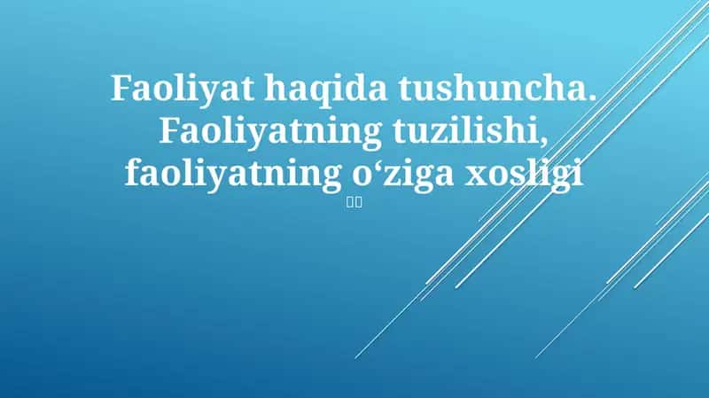 Faollikning aniq tuzilishi va xususiyatlari