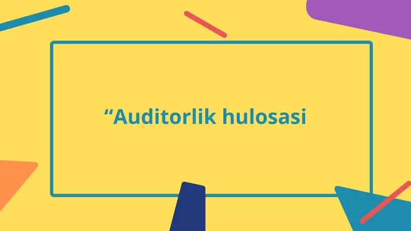 Auditorlik xulosasi