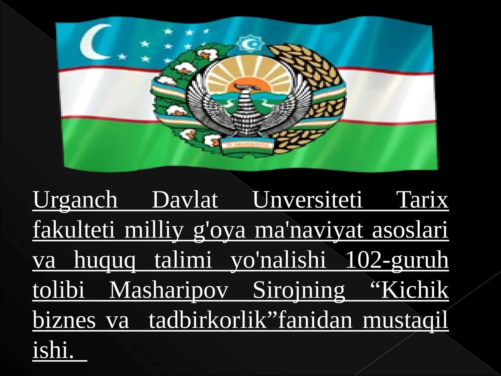 Kichik biznes va tadbirkorlik