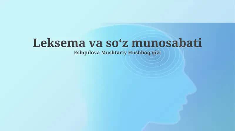 Leksema va soʻz munosabati