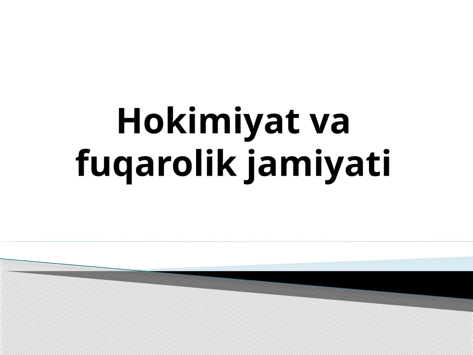 Hokimiyat va fuqarolik jamiyati