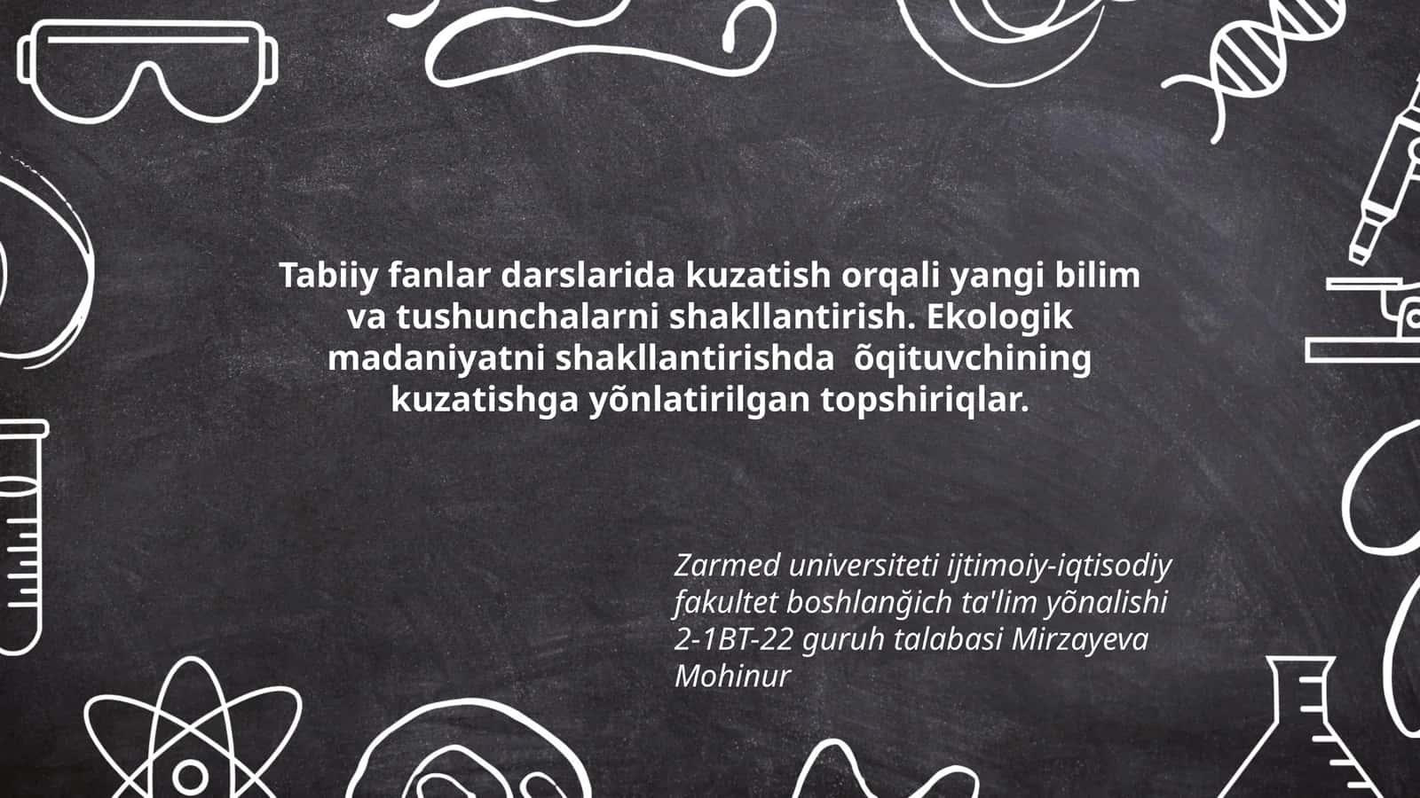 Ekologik madaniyatni shakllantirish