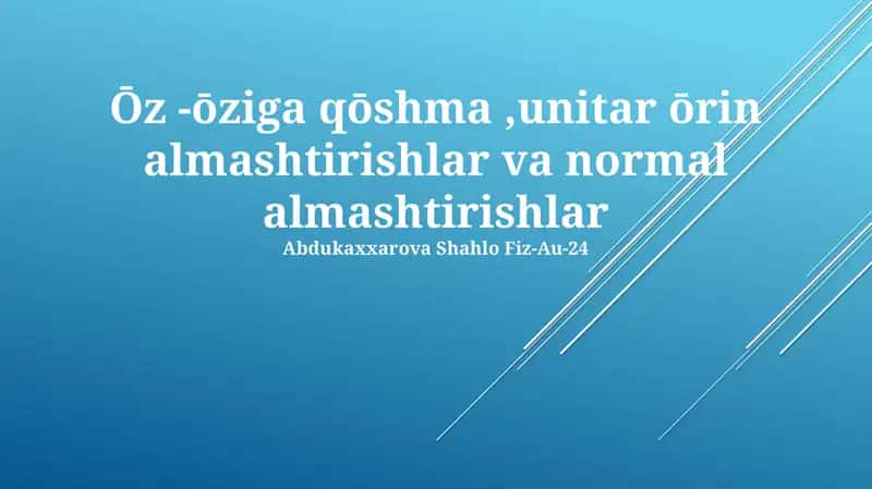Oddiy transformatsiyalar