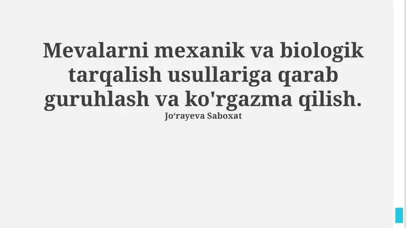 Meva tarqalishining mexanik usullari