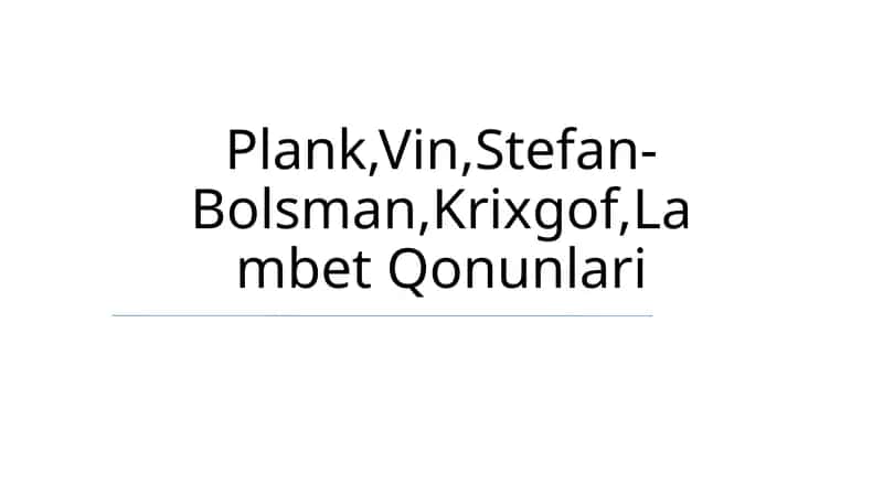 Stefan-Boltzman qonuni
