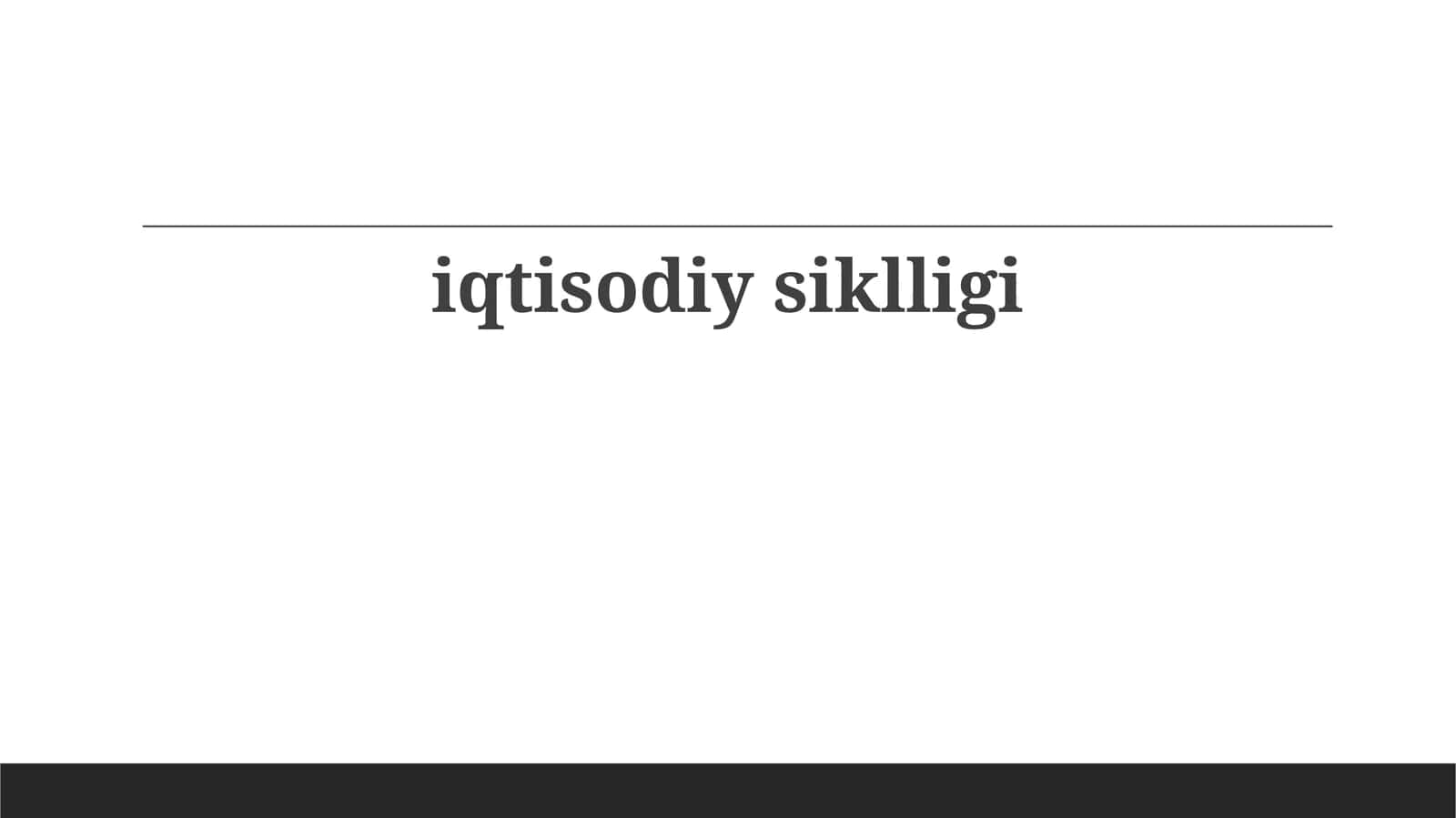 Iqtisodiy Tsikllarni Tahlil Qilish