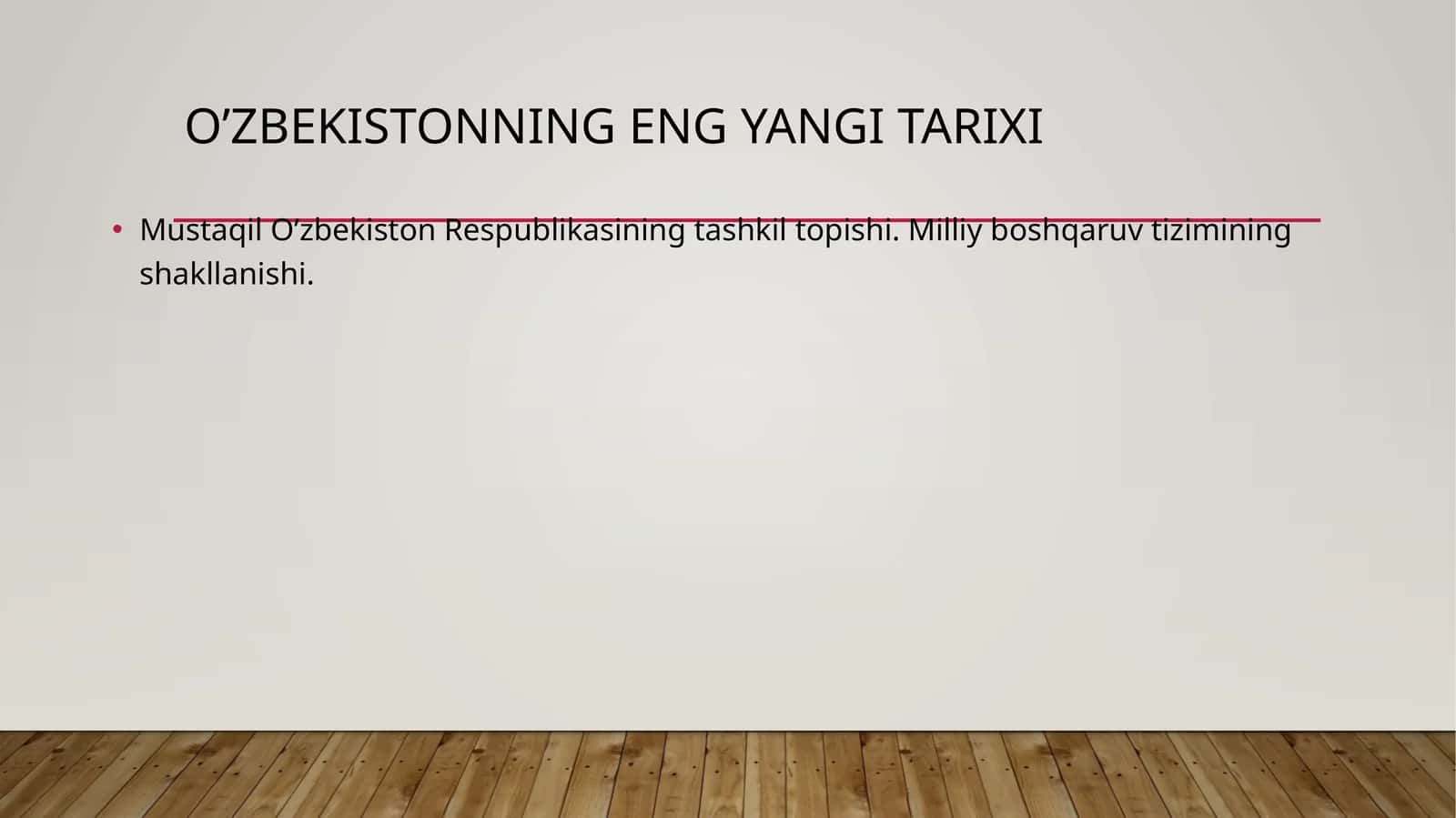 O’ZBEKISTONNING ENG YANGI TARIXI