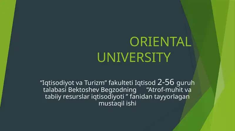 Atrof-muhit va tabiiy resurslari iqtisodiyoti