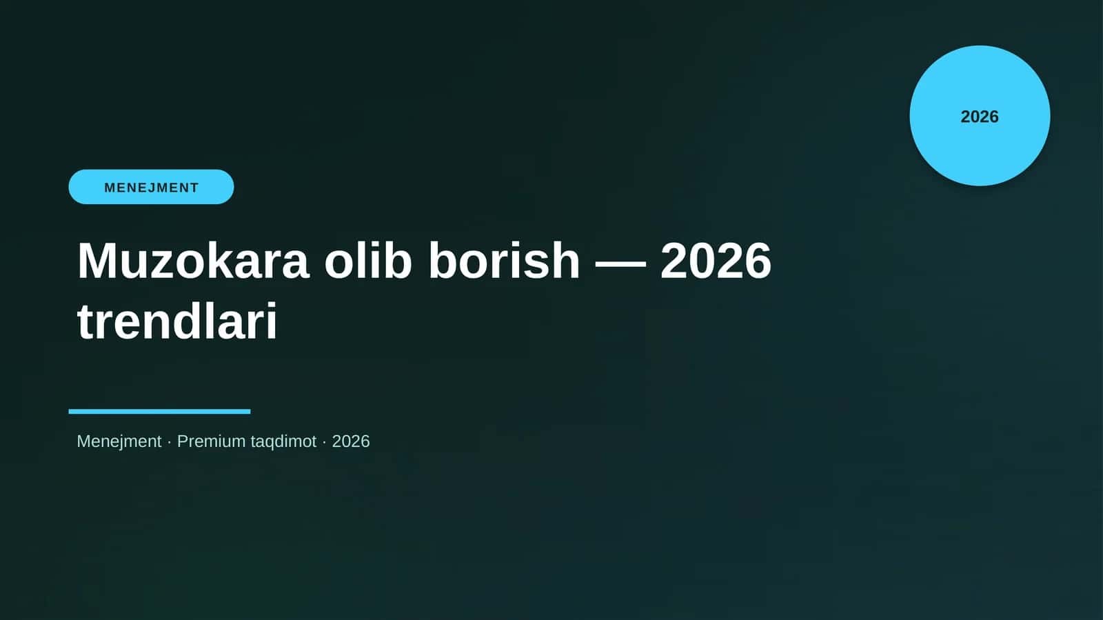 Muzokara olib borish — 2026 trendlari