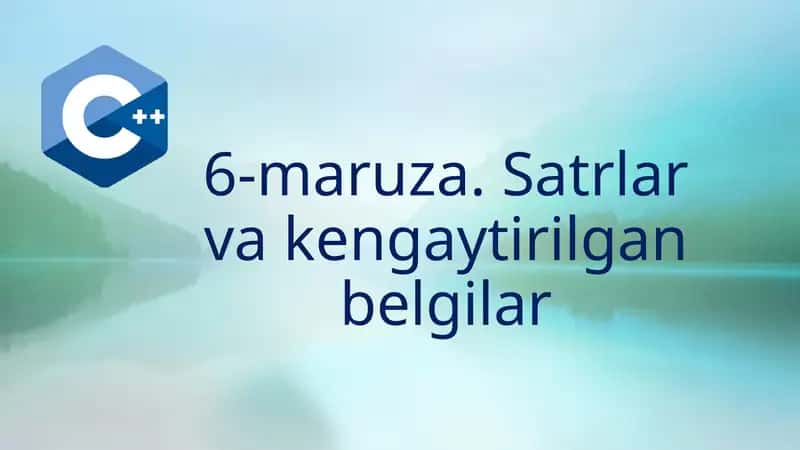 Belgilar tipi: char