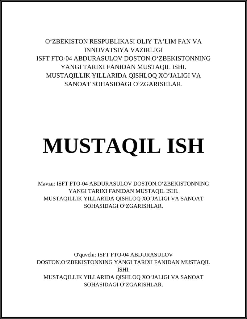 Oʻzbekistonda qishloq xoʻjaligi islohotlari