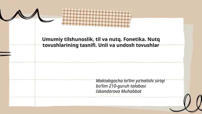 Umumiy tilshunoslik, til va nutq