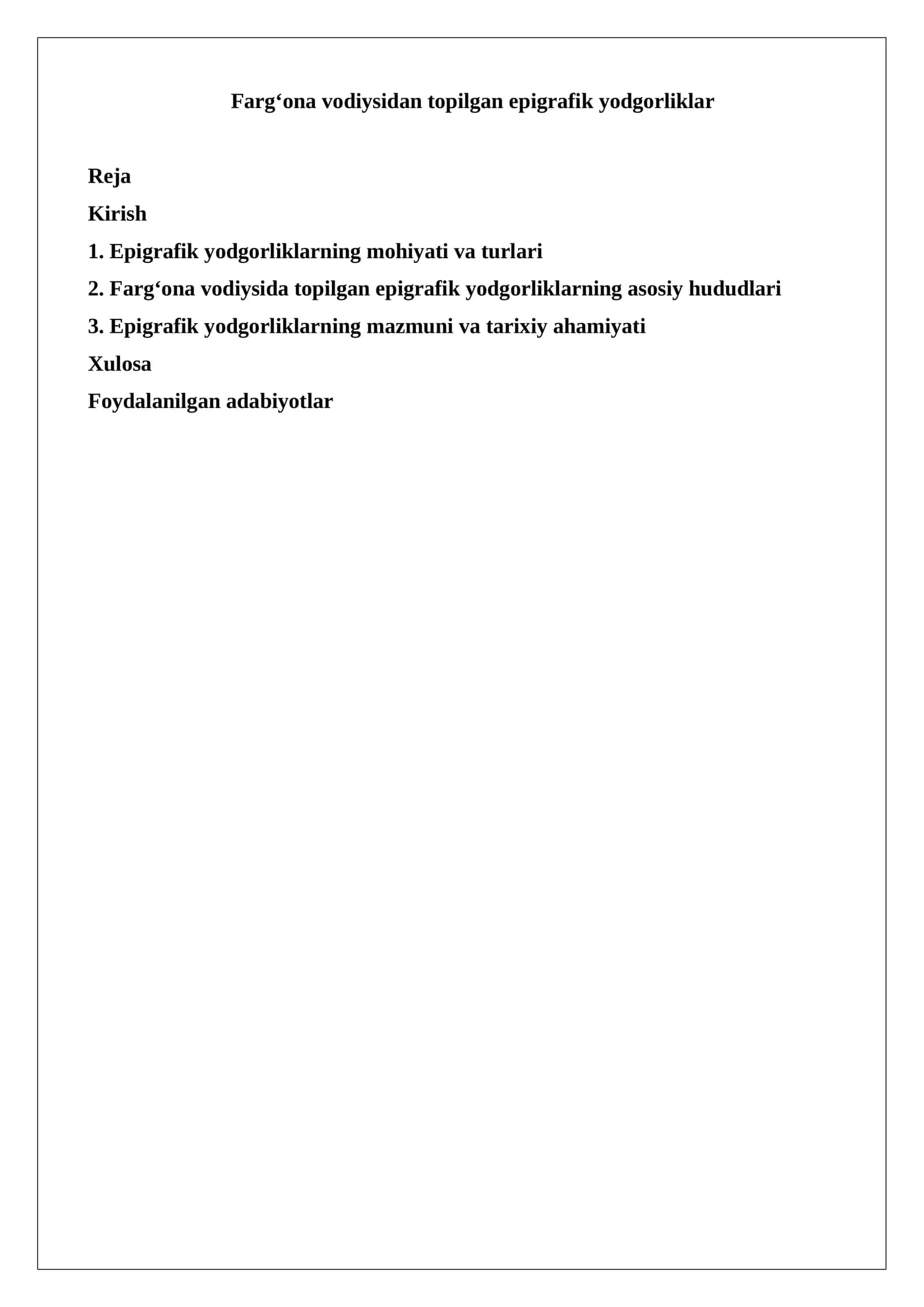 Farg‘ona vodiysidan topilgan epigrafik yodgorliklar