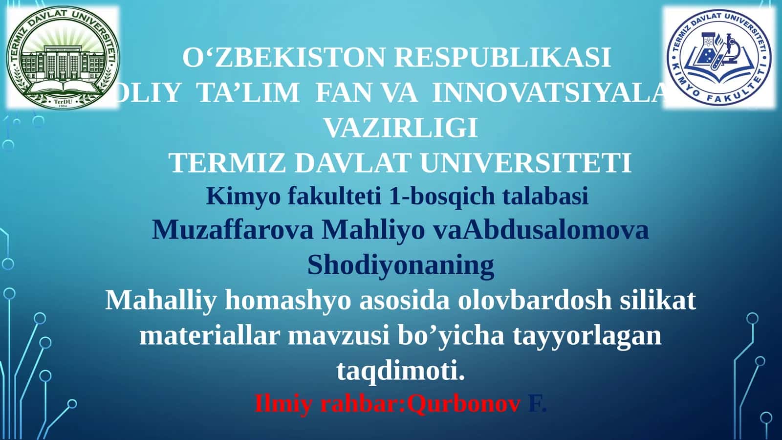 Olov bardosh silikat materiallar