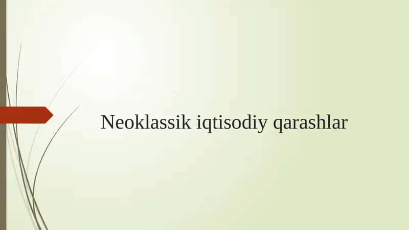 Neoklassik iqtisodiy qarashlar