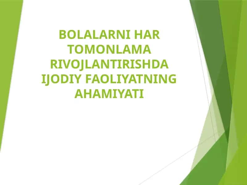 Tasviriy faoliyatning ahamiyati