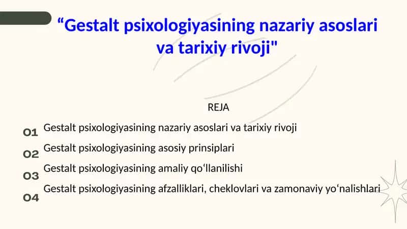 Gestalt psixologiyasining nazariy asoslari va tarixiy rivoji
