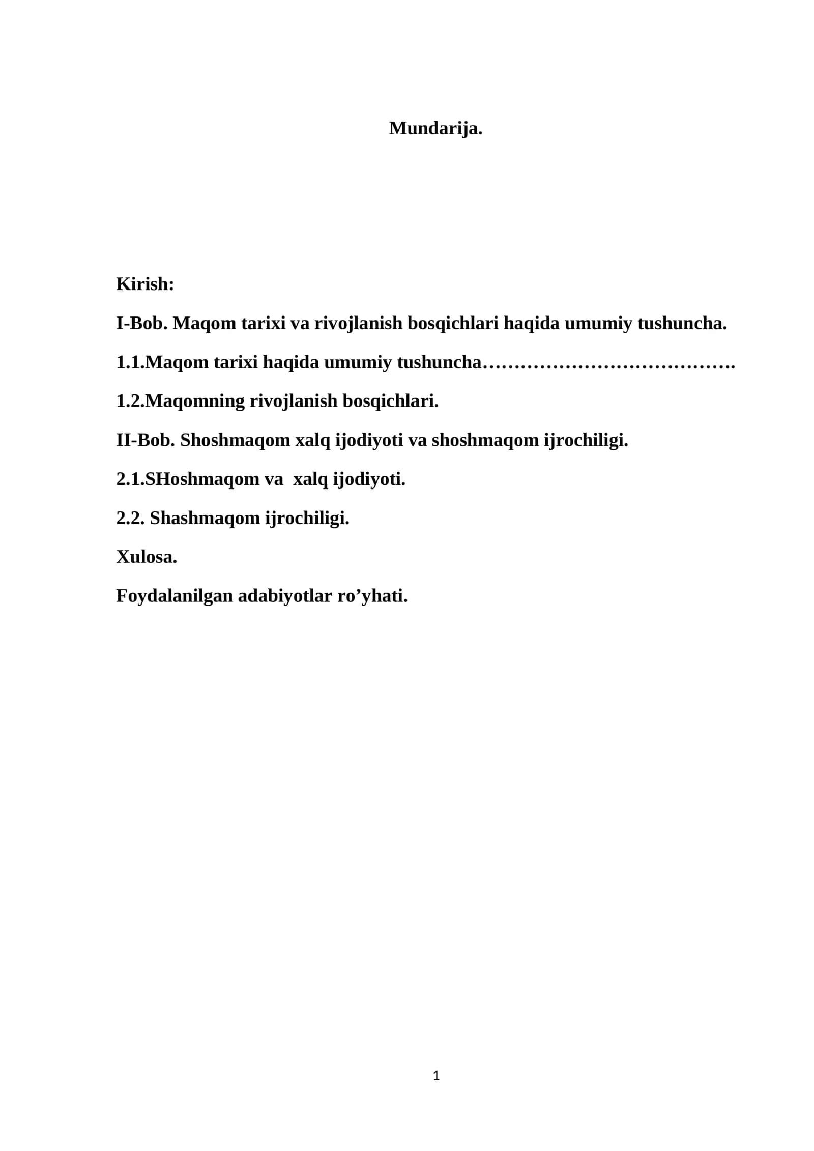 Maqom tarixi va rivojlanish bosqichlari haqida umumiy tushuncha