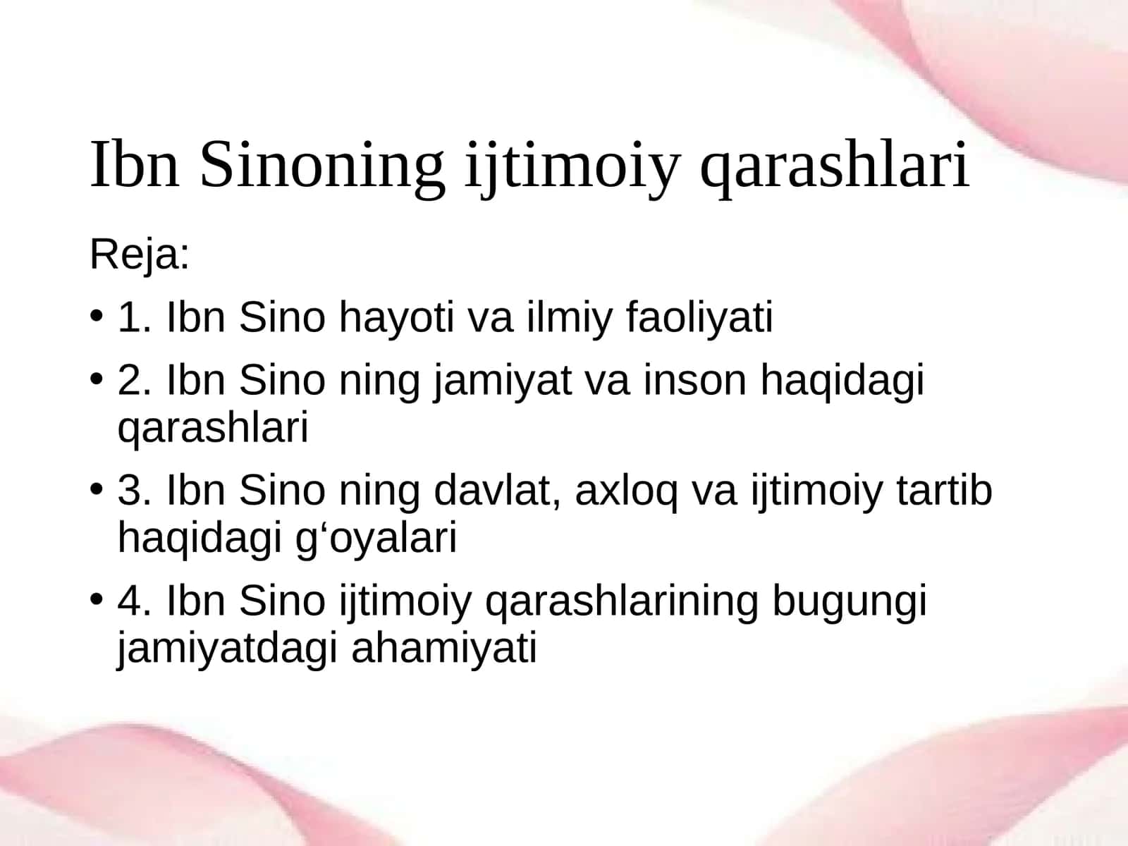 Ibn Sinoning ijtimoiy qarashlari