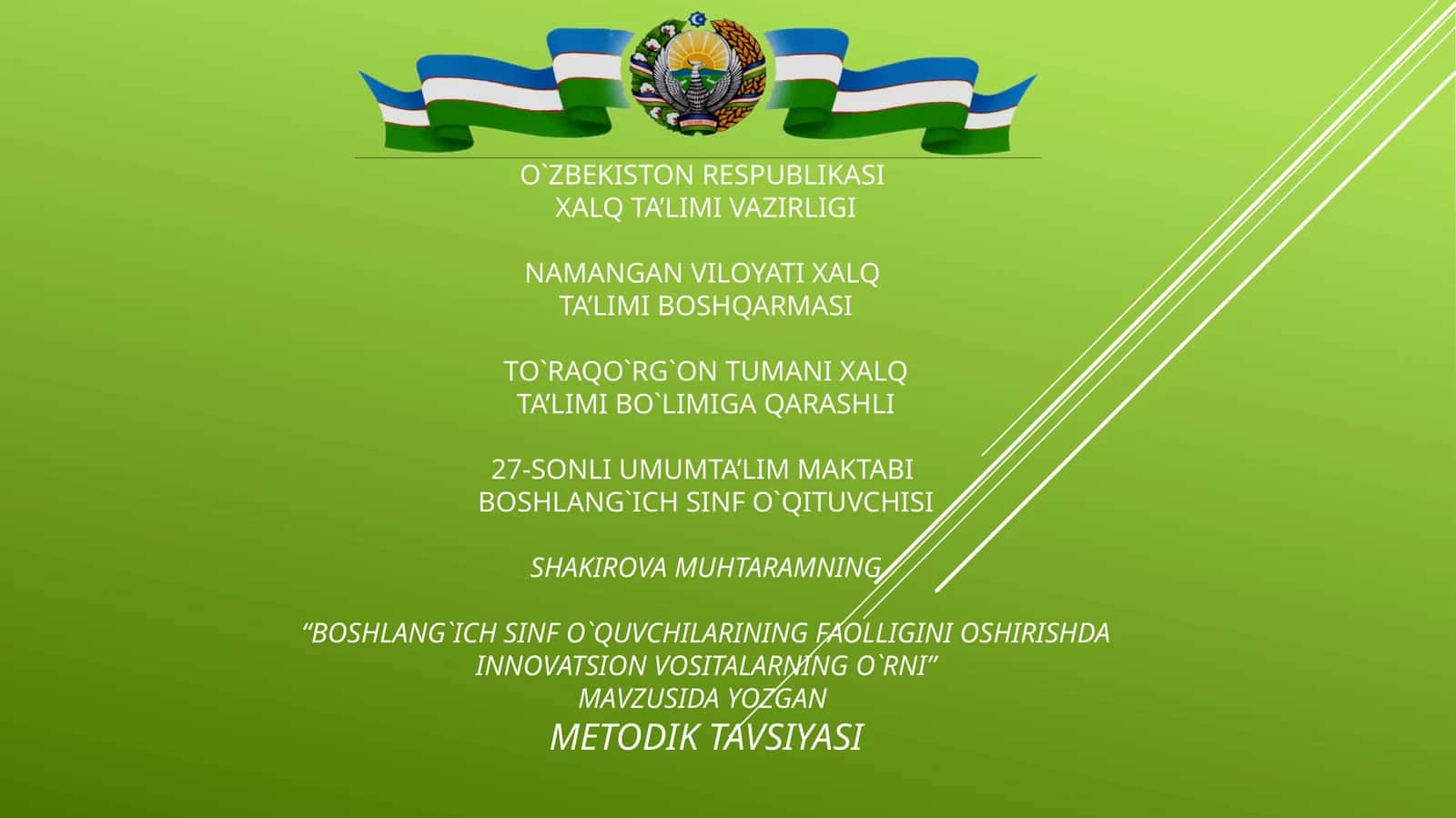 Boschiqlar faolligini oshirishda innovatsion vositalarning o`rni