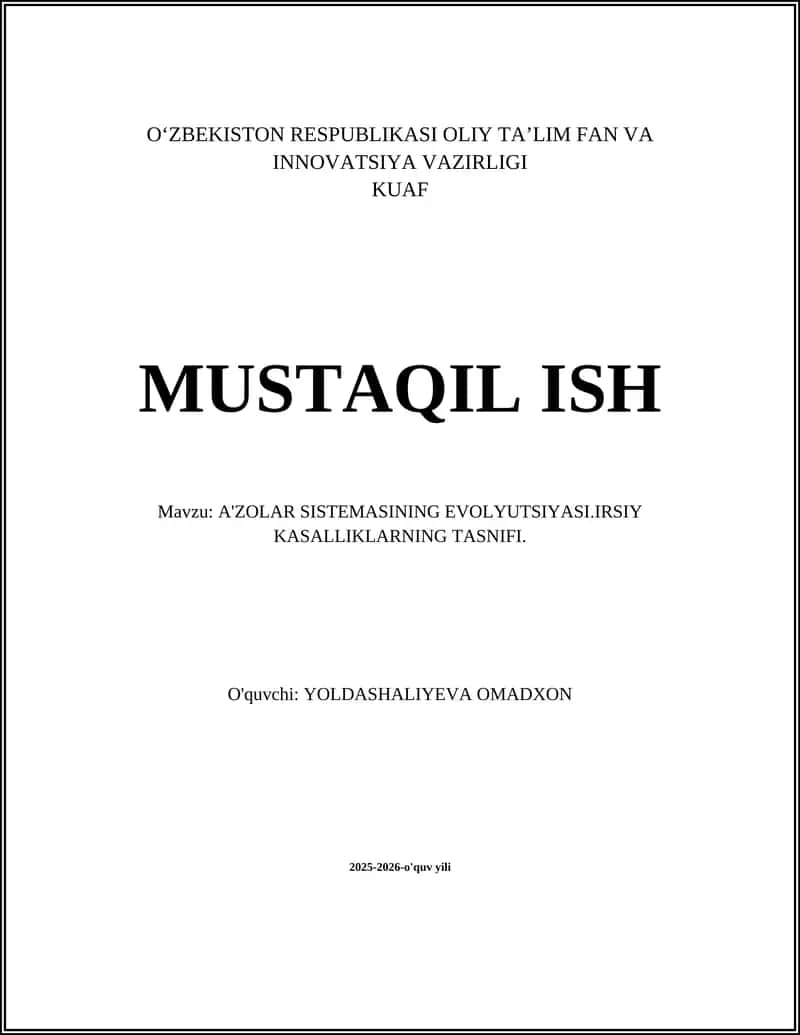 A'zolar Sistemasi Evolyutsiyasi