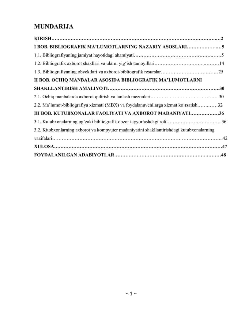 Bibliografiyaning jamiyat hayotidagi ahamiyati