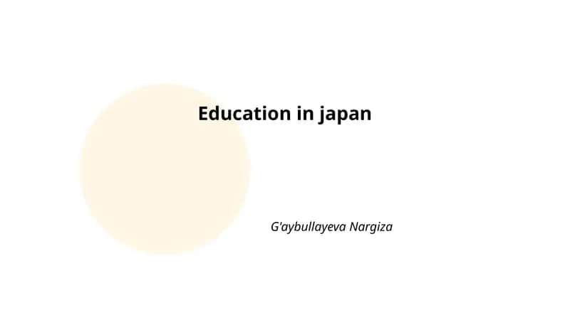 Education in Japan