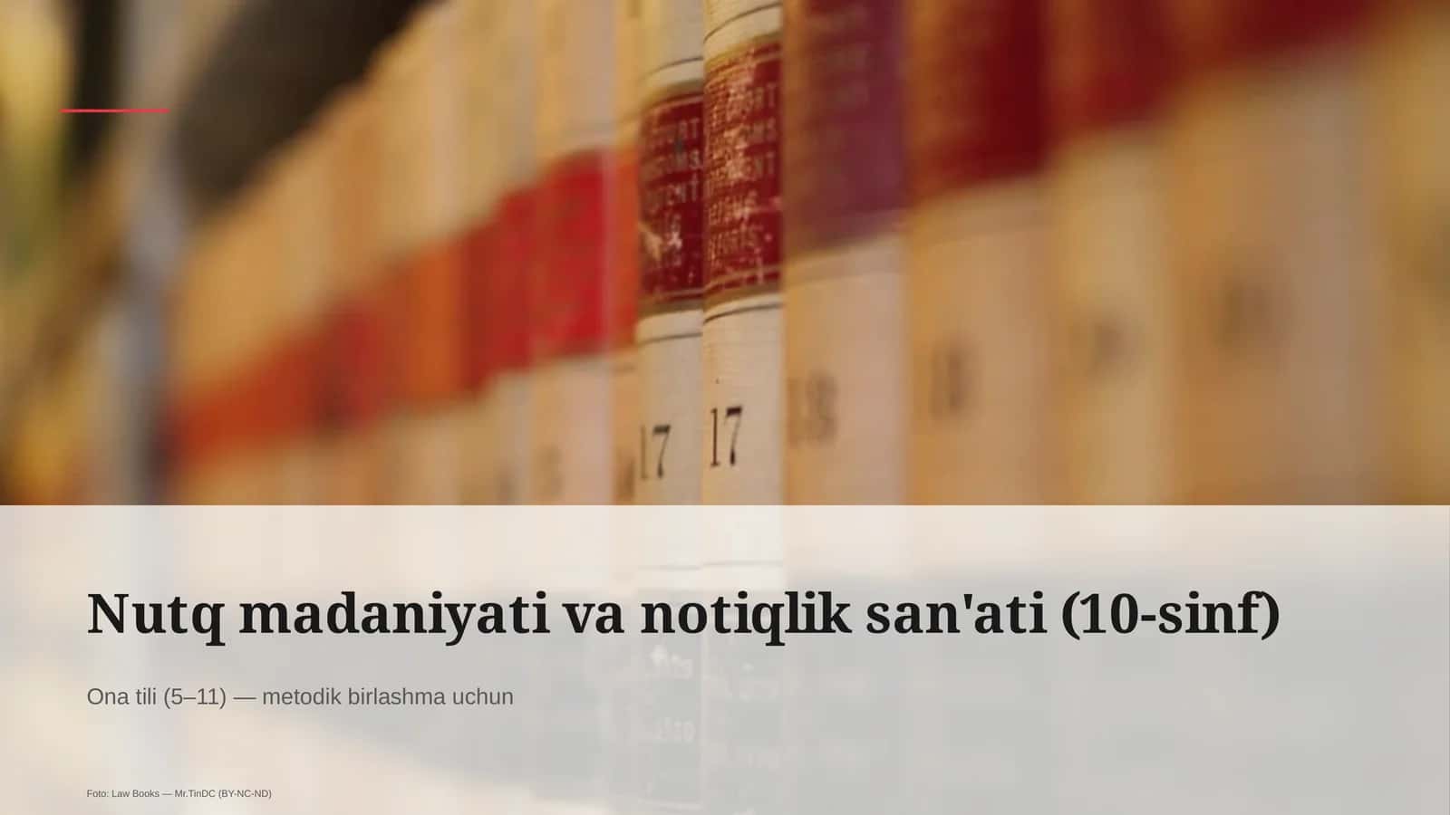 Nutq madaniyati va notiqlik san'ati (10-sinf)