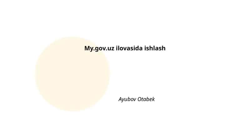 My.gov.uz ilovasida ishlash