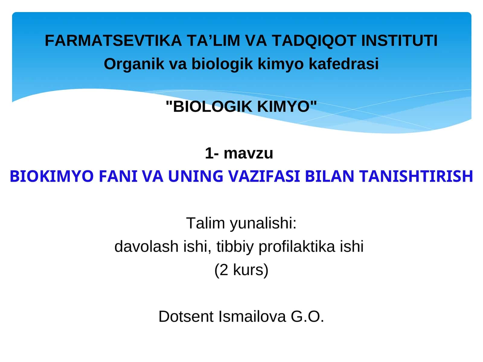 BIOLOGIK KIMYO