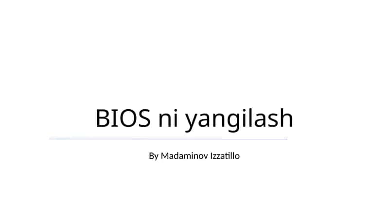 BIOS ni yangilash