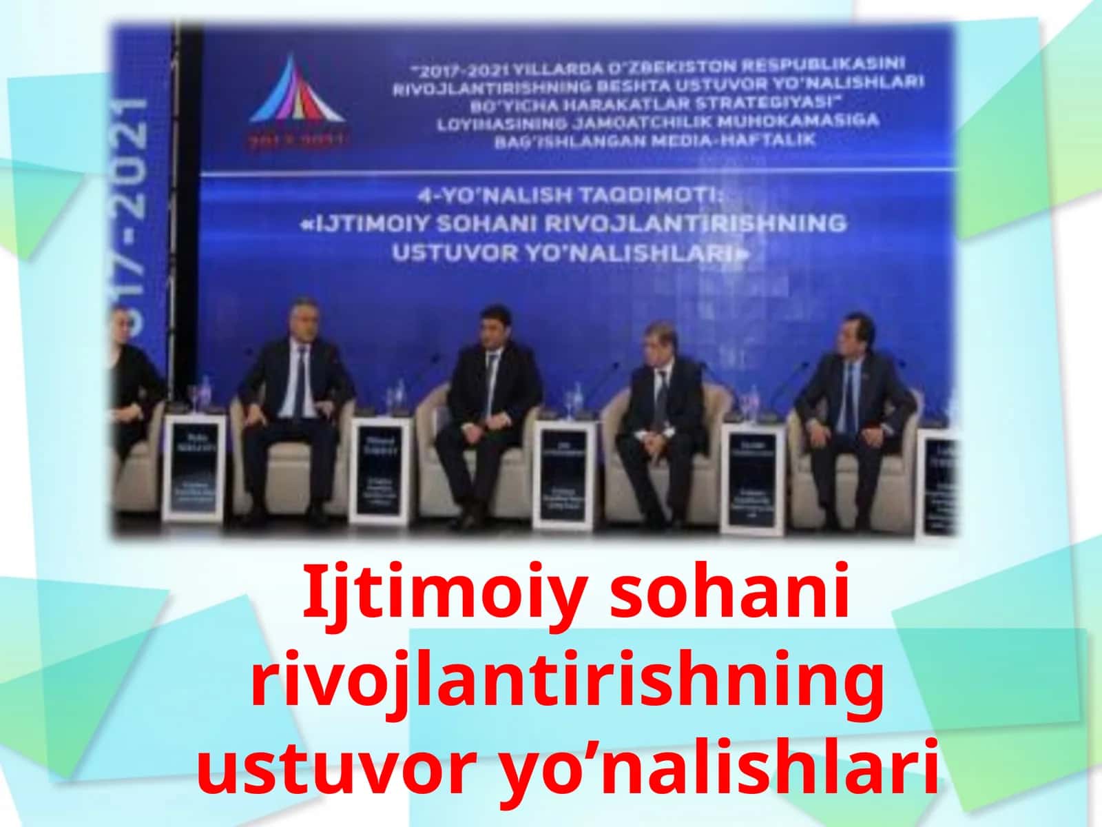 Ijtimoiy sohani rivojlantirishning ustuvoryo’nalishlari