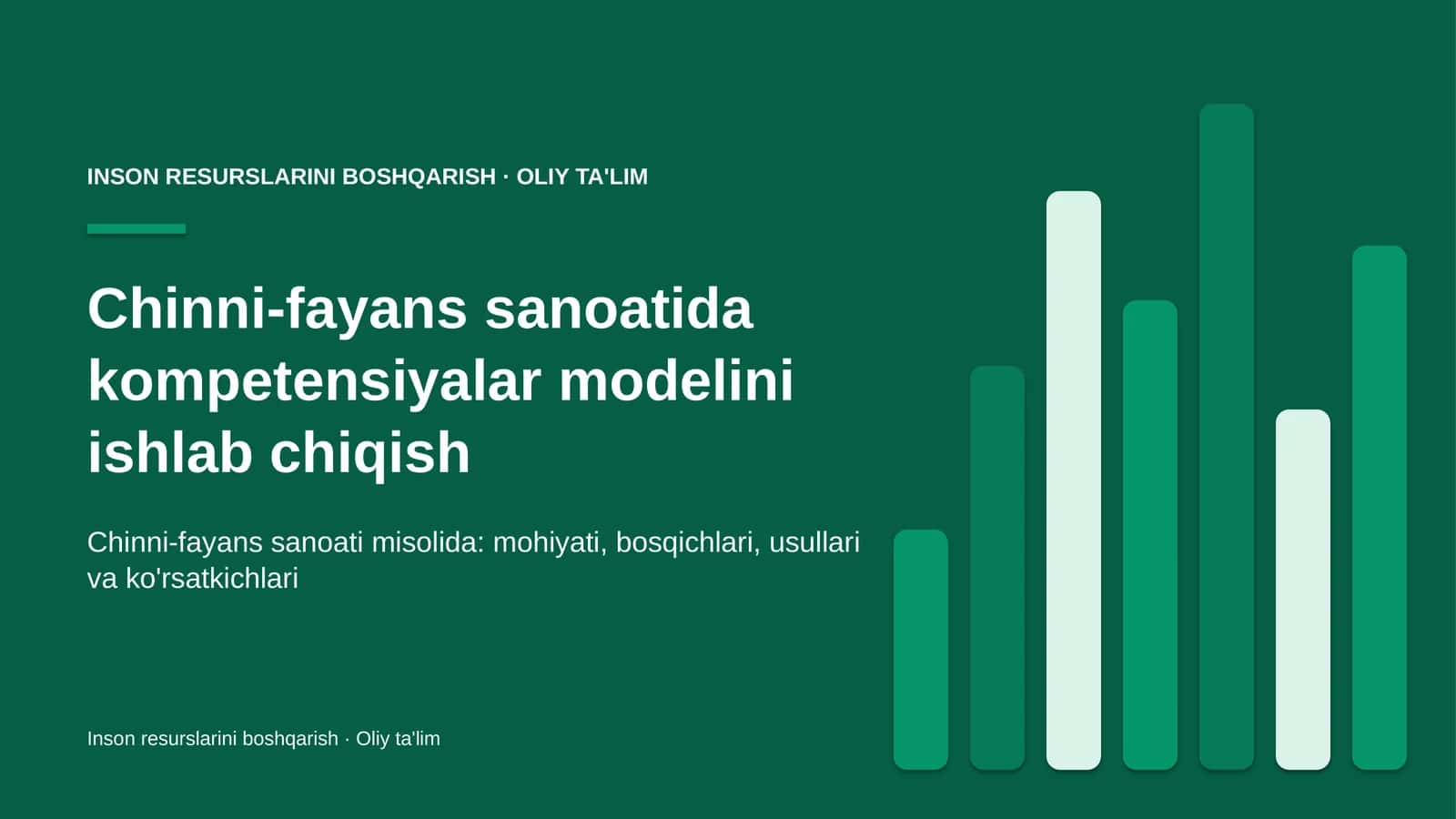 Chinni-fayans sanoatida kompetensiyalar modelini ishlab chiqish