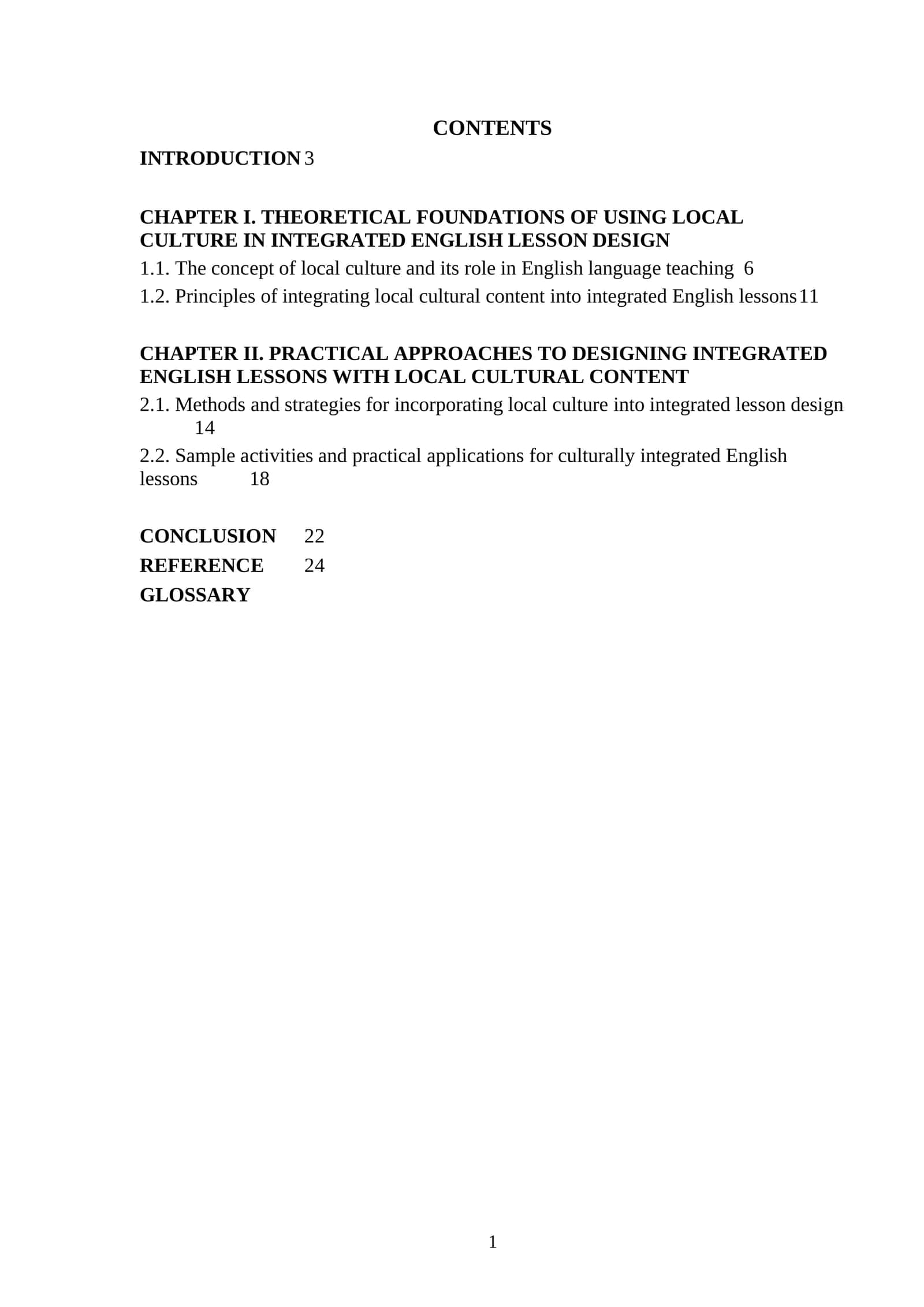 Local culture in designing integrated english lessons