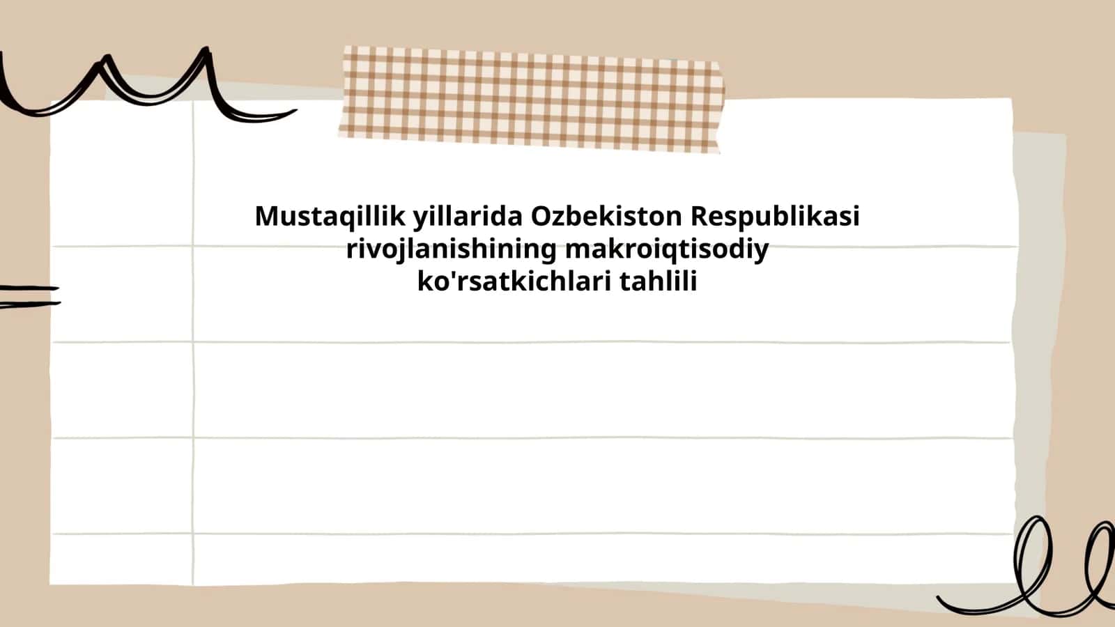Mustaqillik yillarida Ozbekiston Respublikasi rivojlanishining makroiqtisodiy ko'rsatkichlari tahlili