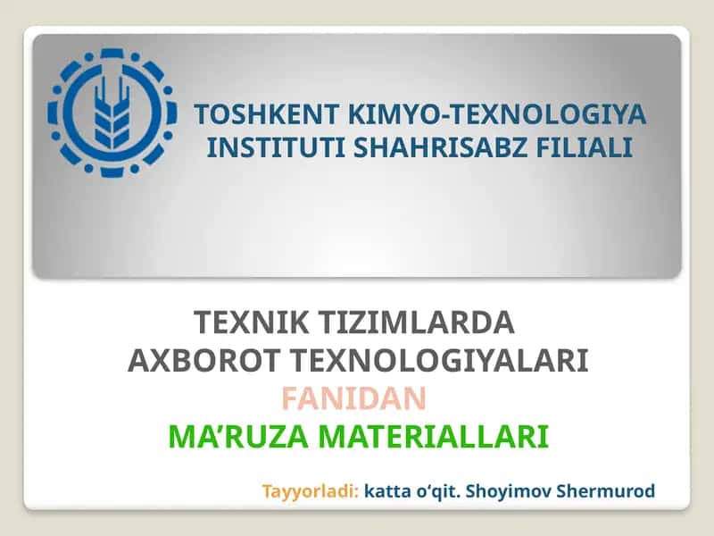 Zamonaviy avtomatlashtirilgan loyihalash tizimlari va ularni texnik sohalarda qo’llanilishi