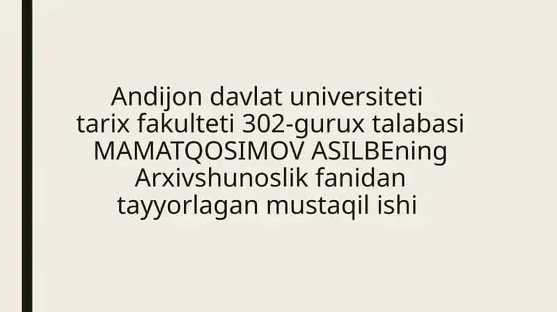 O‘zbekiston Respublikasi Markaziy davlat arxivi
