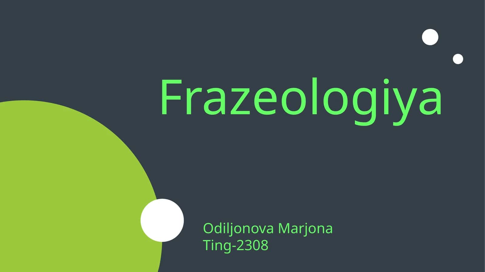 Frazeologiya