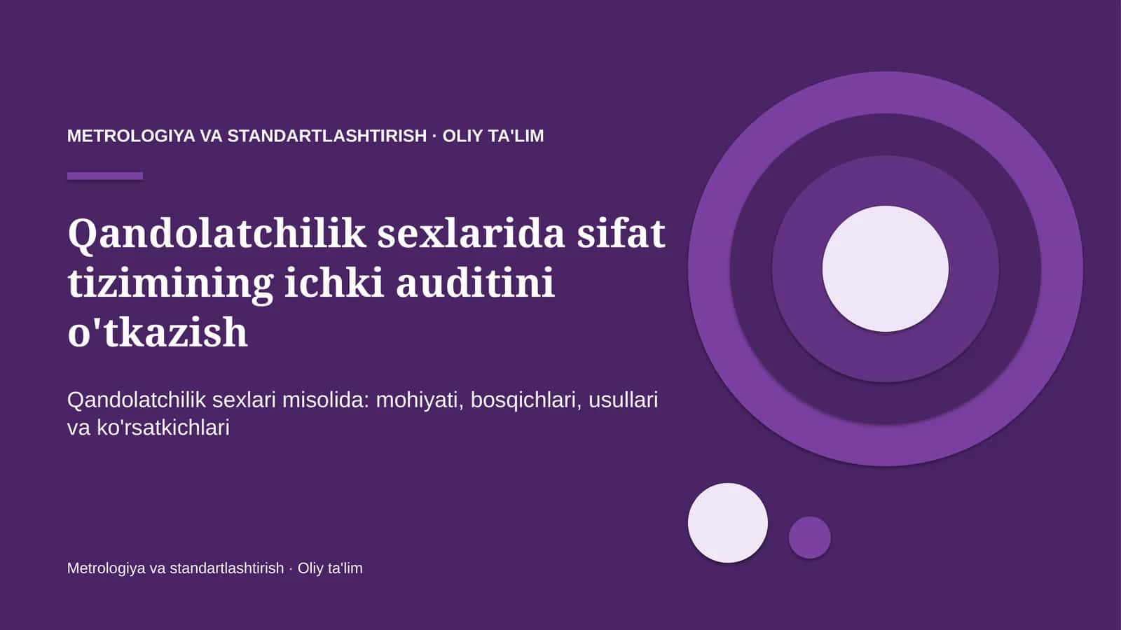 qandolatchilik sexlarida sifat tizimining ichki auditini o'tkazish 7476