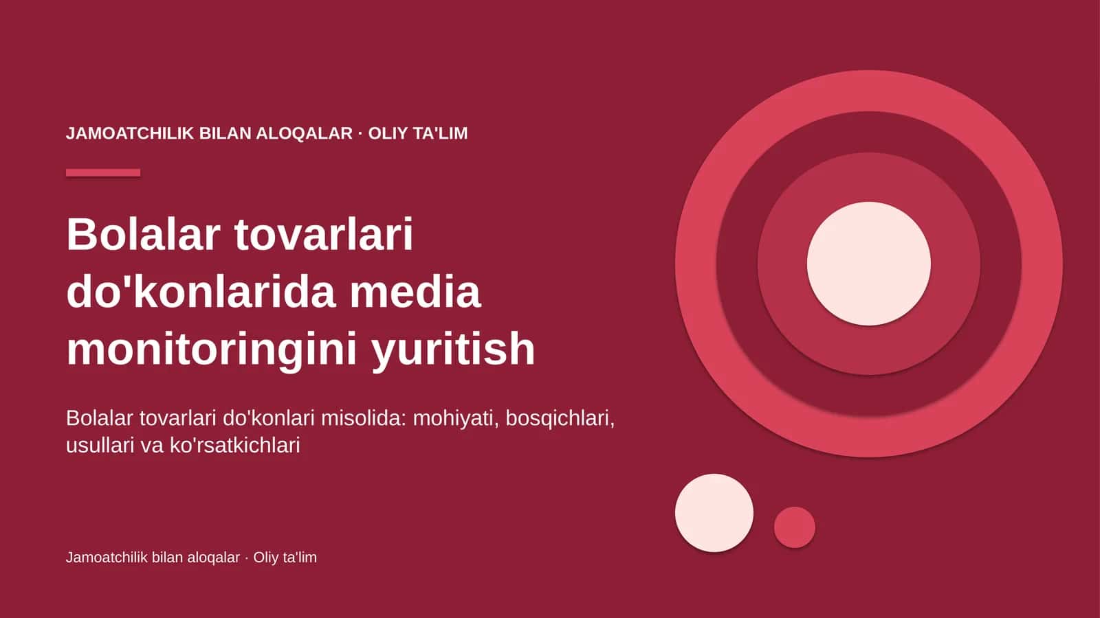 Bolalar tovarlari do'konlarida media monitoringini yuritish