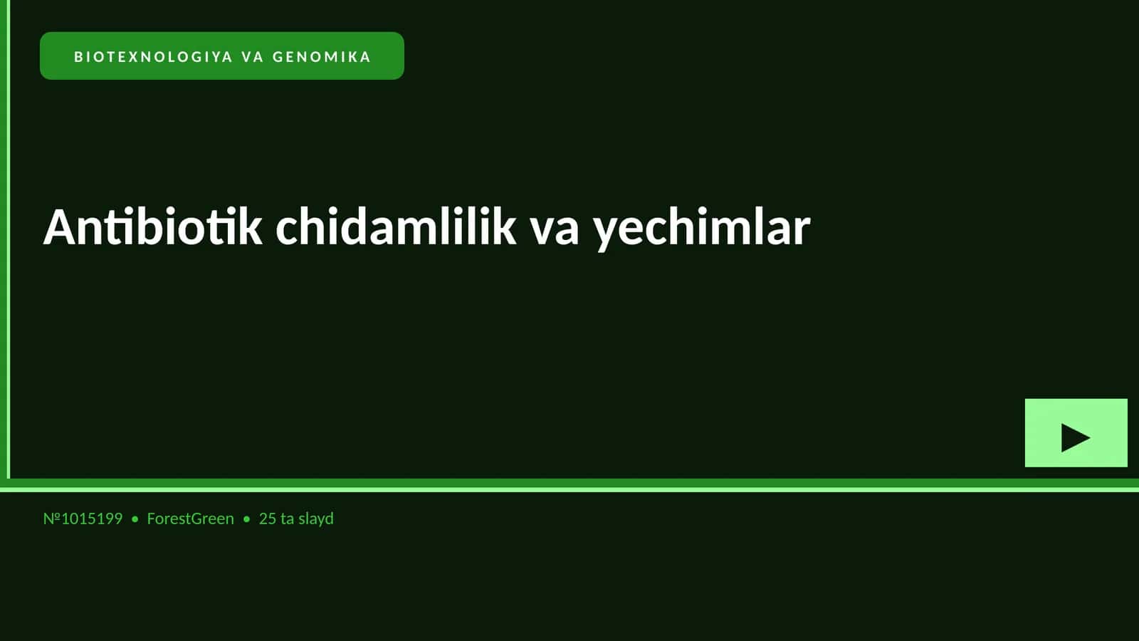 BIOTEXNOLOGIYA VA GENOMIKA